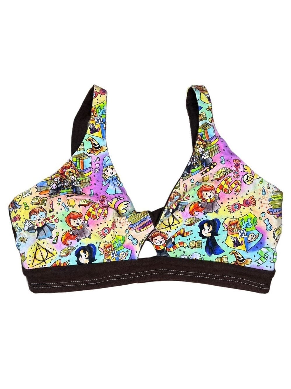 Handmade Harry Potter Kawaii Twist Bra | Yoga Loungewear| Cotton Bralette –Small